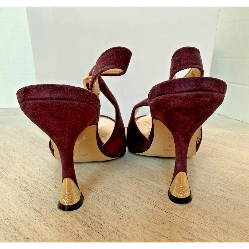Nine West Veroni Slingback Pumps Dark Red Suede Pointed Toe Women's 9.5M - Picture 4 of 11